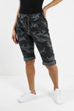Black Plus Size Italian Camouflage Magic Chino Shorts For Women 16 - Dropwear