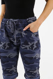 Khaki Ladies Italian Stretch Shorts Women's camouflage Plain Magic Comfy Lagenlook Hot Pants 8-22 For Women 10 - Dropwear