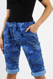 Royal Blue Plus Size Italian Camouflage Magic Chino Shorts For Women 18 - Dropwear