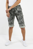 Turquoise Plus Size Italian Camouflage Magic Chino Shorts For Women 18 - Dropwear
