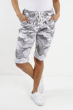 Black Plus Size Italian Camouflage Magic Chino Shorts For Women 20 - Dropwear