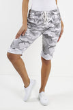 Denim Ladies Italian Stretch Shorts Women's camouflage Plain Magic Comfy Lagenlook Hot Pants 8-22 For Women 12 - Dropwear