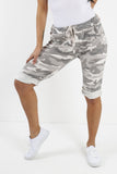 Khaki Plus Size Italian Camouflage Magic Chino Shorts For Women 20 - Dropwear