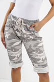 Light Pink Plus Size Italian Camouflage Magic Chino Shorts For Women 22 - Dropwear