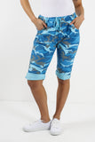Navy Plus Size Italian Camouflage Magic Chino Shorts For Women 22 - Dropwear