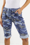 Plus Size Italian Camouflage Magic Chino Shorts For Women  - Dropwear