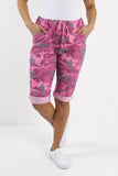Plus Size Italian Camouflage Magic Chino Shorts For Women  - Dropwear