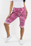 Ladies Italian Stretch Shorts Women's camouflage Plain Magic Comfy Lagenlook Hot Pants 8-22 For Women  - Dropwear