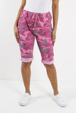Plus Size Italian Camouflage Magic Chino Shorts For Women  - Dropwear
