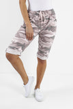 Plus Size Italian Camouflage Magic Chino Shorts For Women  - Dropwear