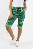 Plus Size Italian Camouflage Magic Chino Shorts For Women  - Dropwear