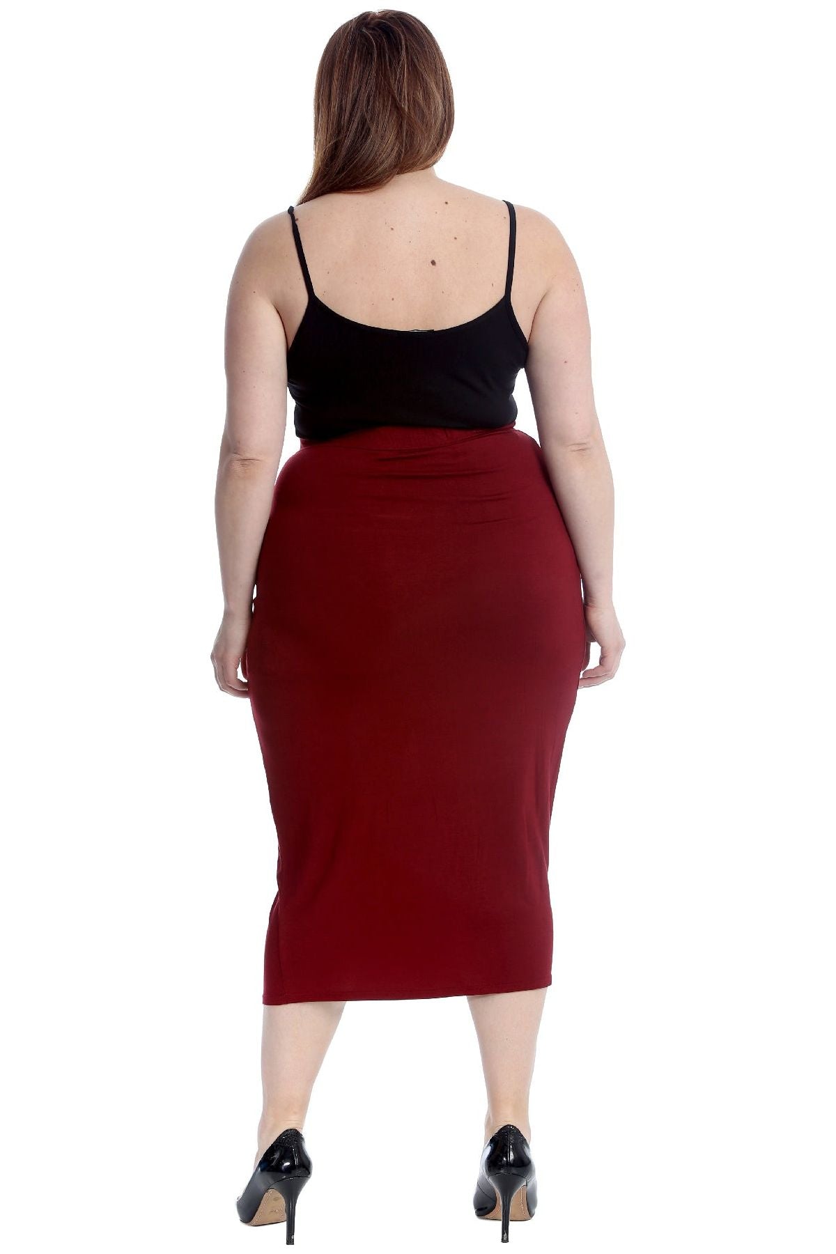 Teal Plus Size Plain Long Ladies Stretch Maxi Skirt For Women 16 - Dropwear