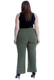 Red Plus Button Embellished Pocket Palazzo Trousers For Women 14 - Dropwear