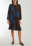 Chocolate Palm Trees Midi Dress For Women ONE SIZE - Dropwear