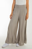 Apple Green Shirred Deep Waist Band Wide Culottes For Women ONE SIZE - Dropwear
