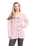Cable Knitted Button Cardigan For Women  - Dropwear
