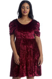 Black Plus Size Skater Style Velvet Cross Back Dress For Women 20 - Dropwear