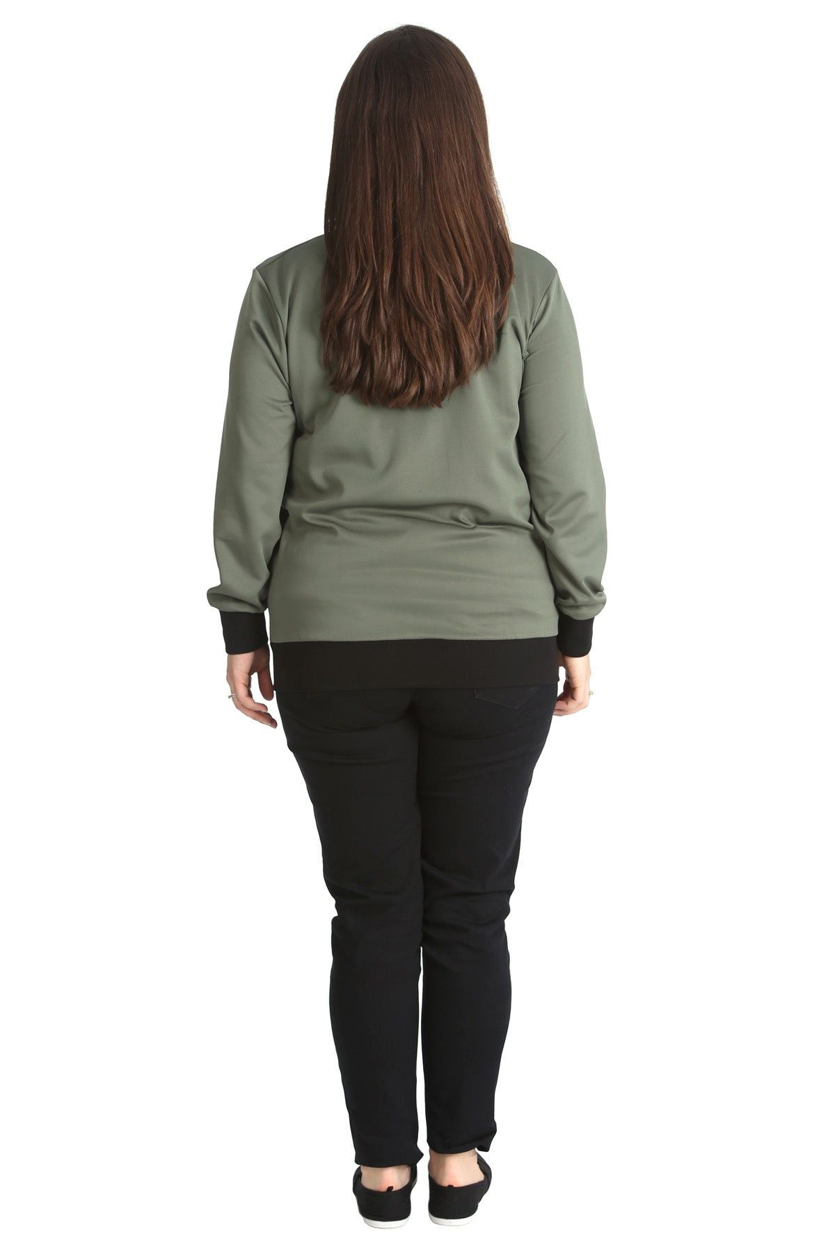 Pink Plain Bomber Jacket Sleeve Top For Women 16 - Dropwear