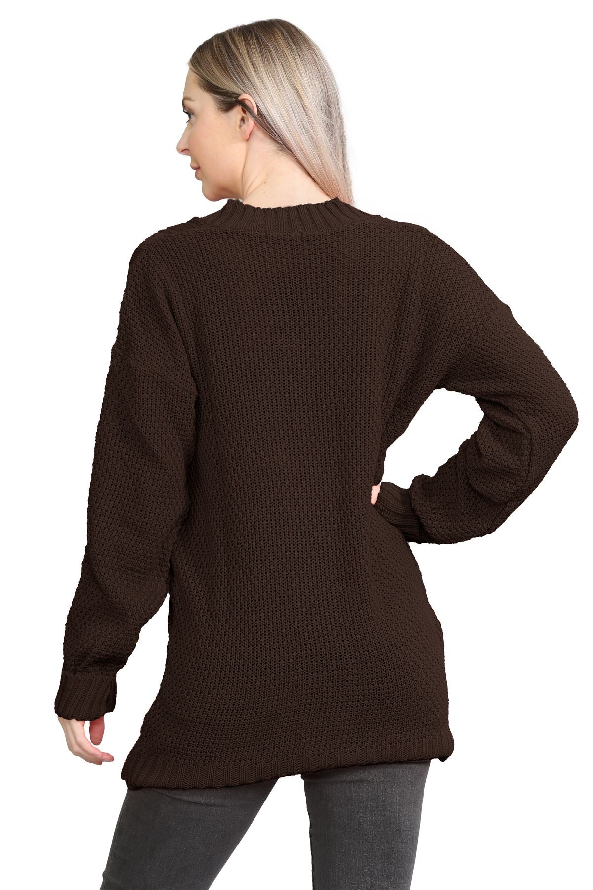 Cable Knitted Button Cardigan For Women  - Dropwear