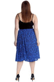 Paisley Royal Plus Size Paisley Royal Print Midi Skirt For Women 28-30 - Dropwear