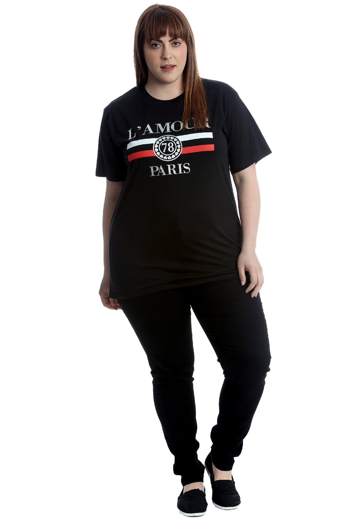 White Amour Paris Print Baggy Short Sleeve T-Shirt For Women 14 - Dropwear