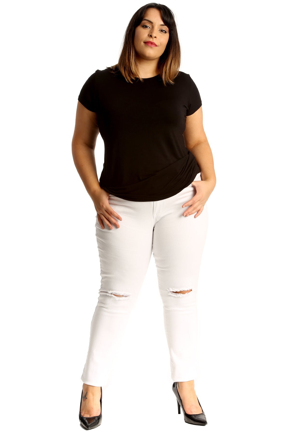 Straight Leg Ripped Jeans For Women  - Dropwear