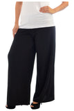 Dark Grey Wide Leg Flared Plain Palazzo Trouser For Women 12-14 - Dropwear