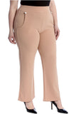 Red Plus Button Embellished Pocket Palazzo Trousers For Women 26-28 - Dropwear
