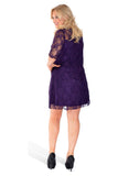 Cream Lace Lined 3/4 Knee Length Dress For Women 16 - Dropwear