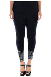 Grey Sequin Scallop Beaded Flower Petal Leggings For Women 12-14 - Dropwear