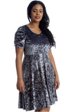 Green Plus Size Skater Style Velvet Cross Back Dress For Women 22-24 - Dropwear