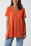 Round Neck Short Sleeve Cotton T-Shirt For Women  - Dropwear