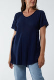 Round Neck Short Sleeve Cotton T-Shirt For Women  - Dropwear