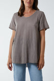Round Neck Short Sleeve Cotton T-Shirt For Women  - Dropwear