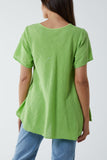 Round Neck Short Sleeve Cotton T-Shirt For Women  - Dropwear
