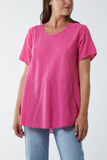 Lime Round Neck Short Sleeve Cotton T-Shirt For Women ONE SIZE - Dropwear