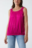 Balloon Ruffle Neck Vest For Women  - Dropwear