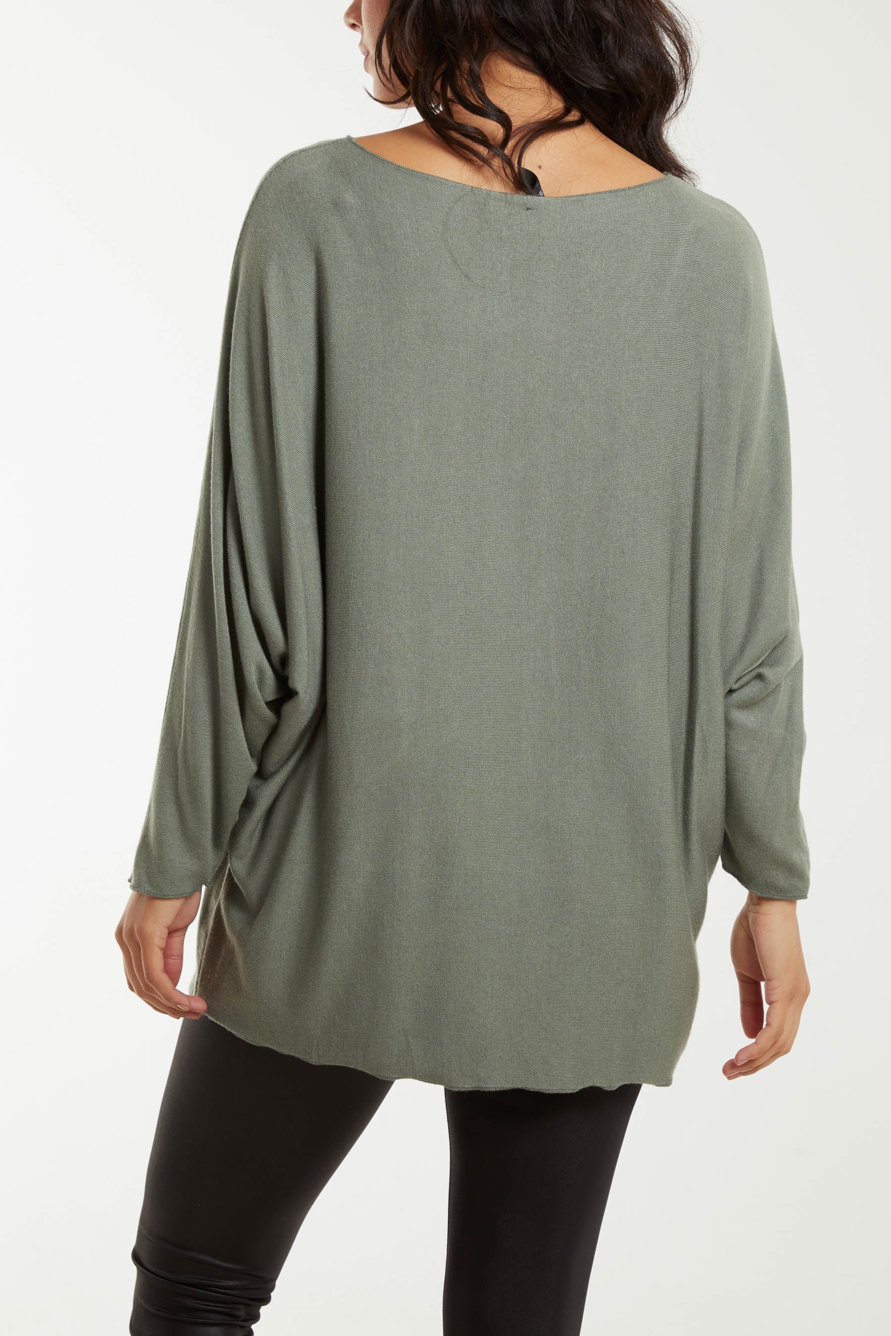 Round Neck Batwing Fine Knit Jumper For Women  - Dropwear