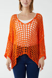 Crochet Round Neck Long Sleeve Top For Women  - Dropwear