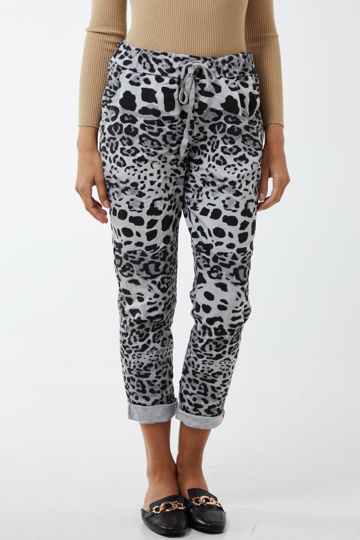 Magic Super Stretch Leopard Print Trousers For Women  - Dropwear