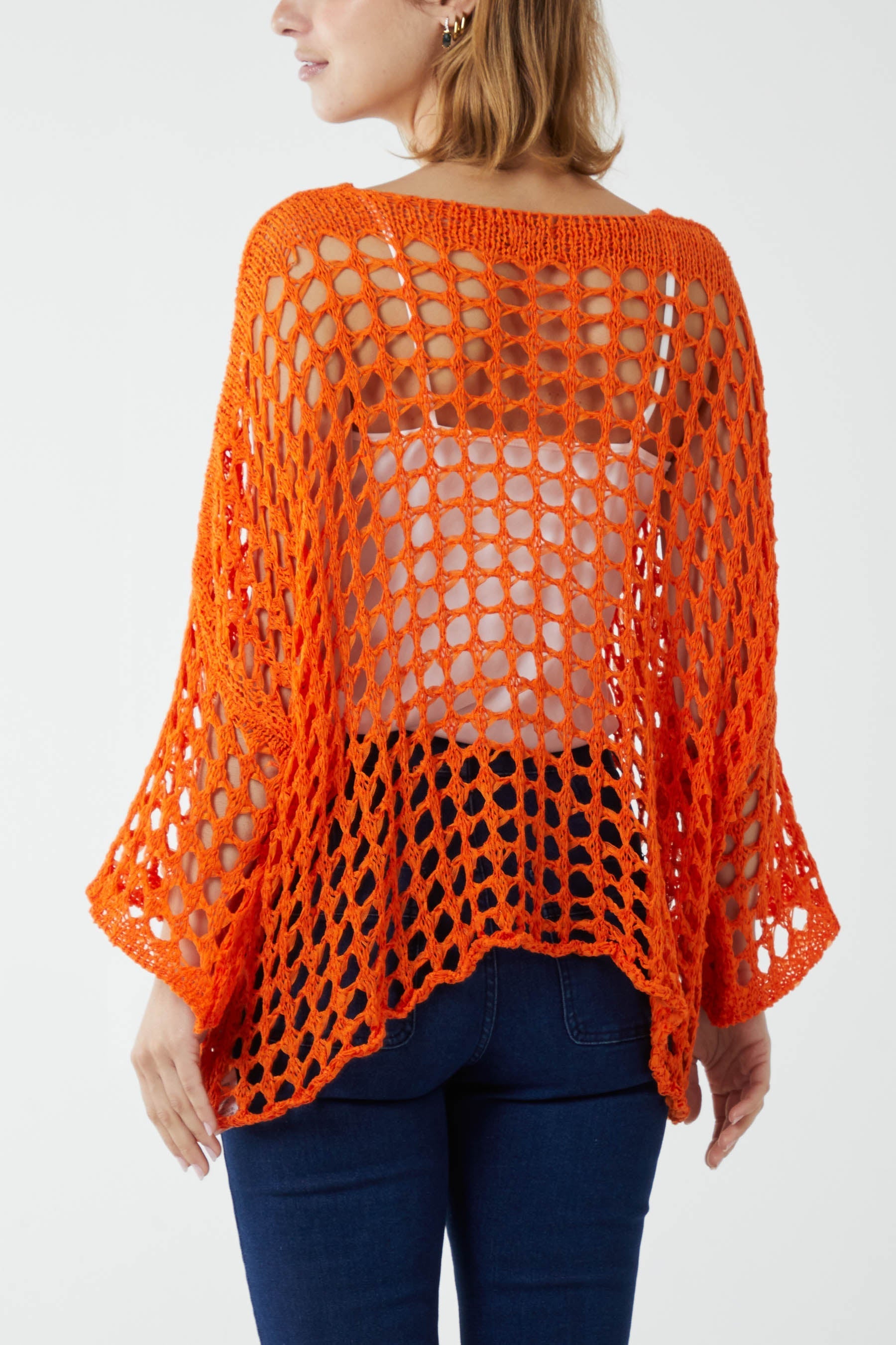 Crochet Round Neck Long Sleeve Top For Women  - Dropwear