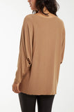Round Neck Batwing Fine Knit Jumper For Women  - Dropwear