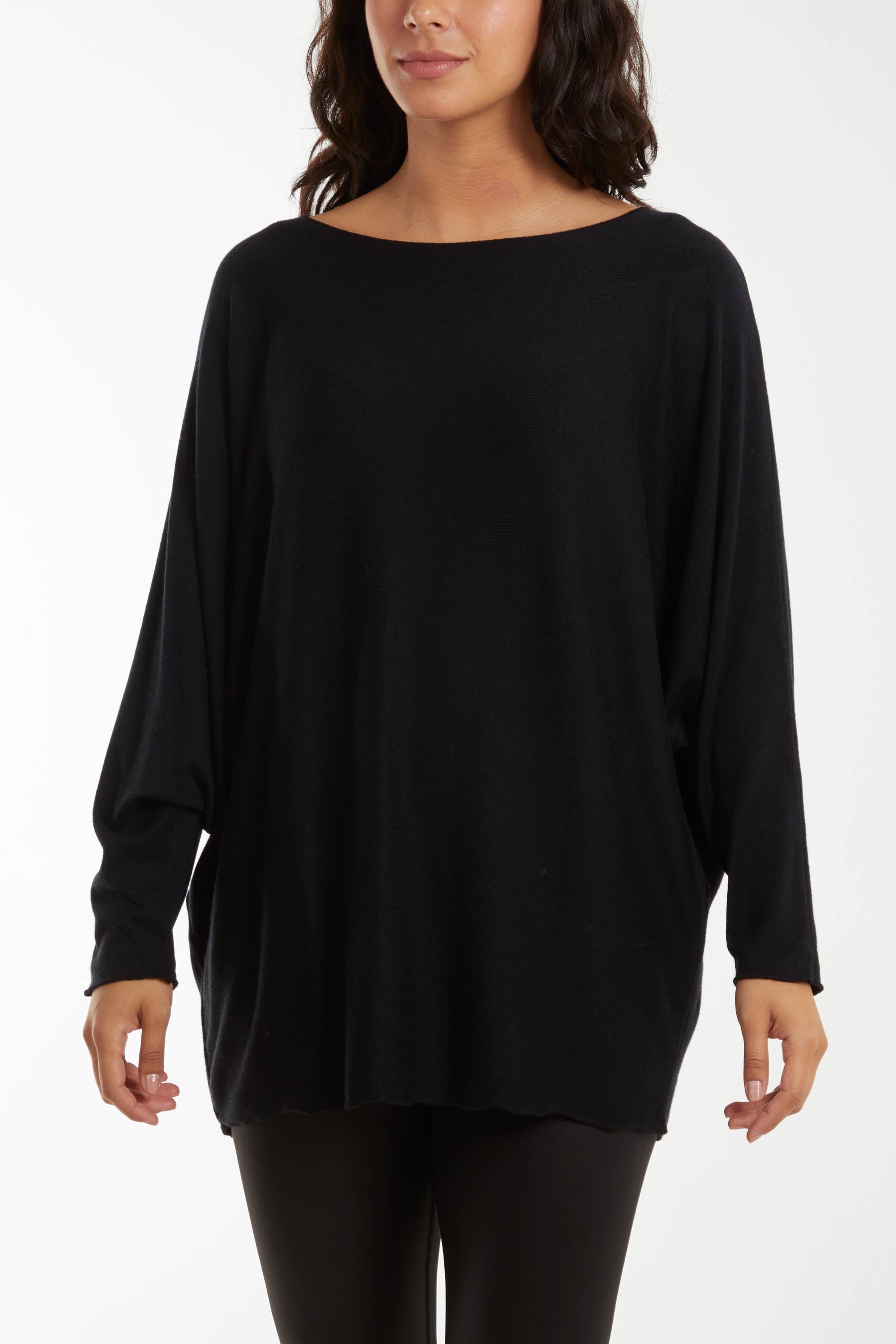 Round Neck Batwing Fine Knit Jumper For Women  - Dropwear