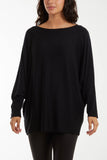 Round Neck Batwing Fine Knit Jumper For Women  - Dropwear