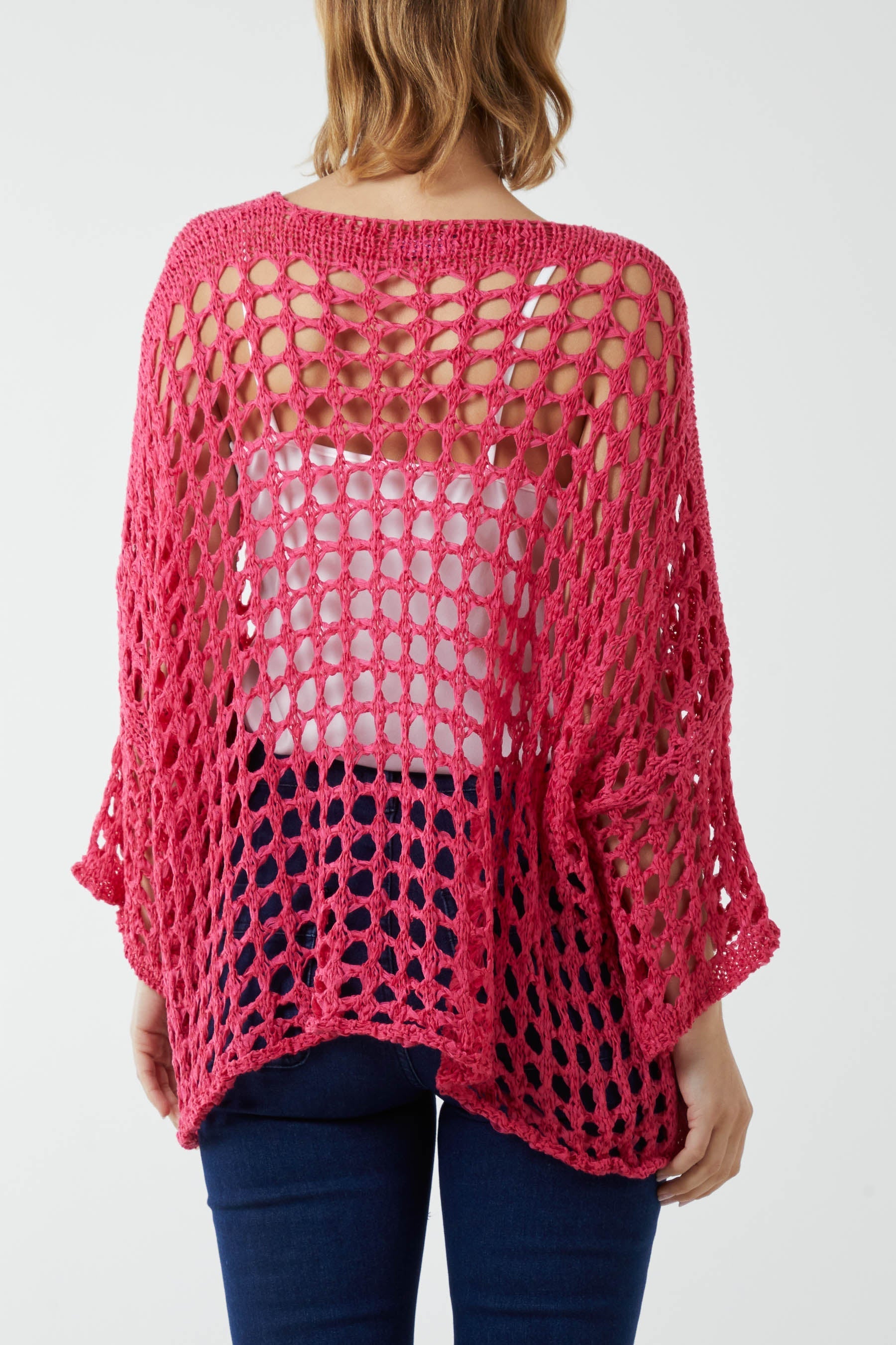 Crochet Round Neck Long Sleeve Top For Women  - Dropwear