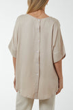 Black Button Back Asymmetric Necklace Top For Women ONE SIZE - Dropwear