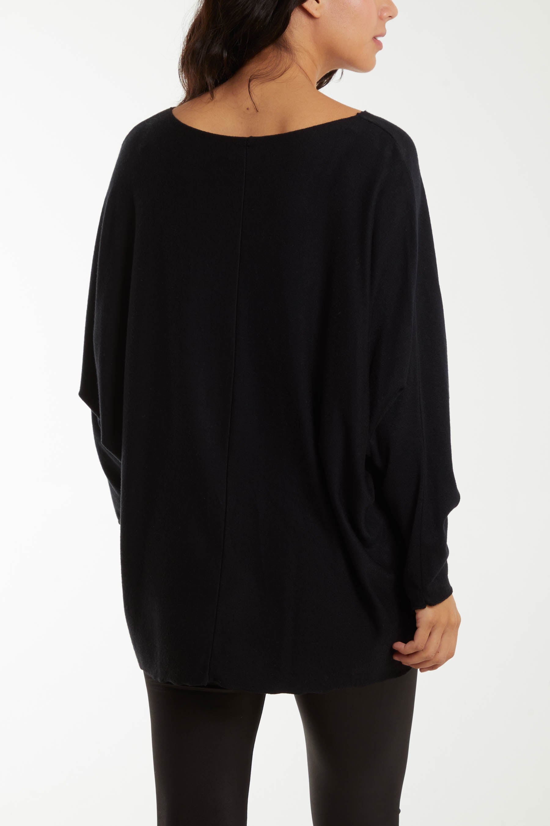 Round Neck Batwing Fine Knit Jumper For Women  - Dropwear