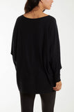 Round Neck Batwing Fine Knit Jumper For Women  - Dropwear