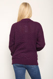 Cream Chunky Cable Knit Long Sleeve Cardigan For Women 16-18 - Dropwear