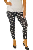Skull Bone Skull Bones Pirate Print  Leggings For Women 8-10 - Dropwear